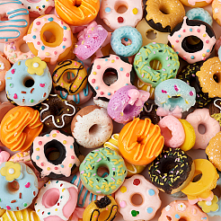 96 Stück 24 Arten undurchsichtige Harz-Donut-Cabochons RESI-TA0001-64