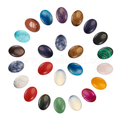 36 Stück Cabochons aus natürlichen und synthetischen Edelsteinen im 18-Stil G-FW0001-07