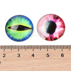 Halbrunde / gewölbte Glascabochons mit Drachenauge-Aufdruck X-GGLA-A002-20mm-AB