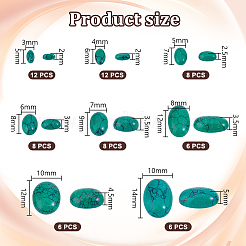 66 Stück 8 Stile gefärbte synthetische türkisfarbene Cabochons G-PH0002-67