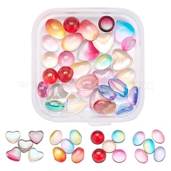 40 Stk. 4 Stil transparente Glascabochons GGLA-YW0001-09