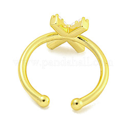 Offene Manschettenringe aus Messing mit Rack-Beschichtung für Damen RJEW-F162-01G-X