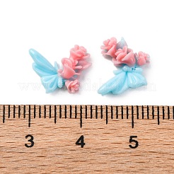 Schmetterling mit Blume undurchsichtige Harz-Cabochons FIND-L019-05