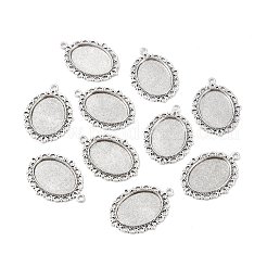 Tibetischer Stil oval Legierung Anhänger Fassungen TIBEP-Q054-44AS-A