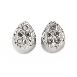 304 Edelstahl-Europäische Perlen-Strass-Fassungen STAS-D307-01B-P