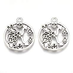 Tibetische Legierung Bunny Anhänger Emaille Fassungen TIBE-S314-25AS-LF