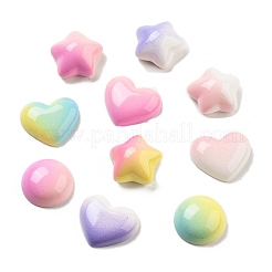 Farbverlauf-Farbe opake Harz Decoden Cabochons RESI-S04-02