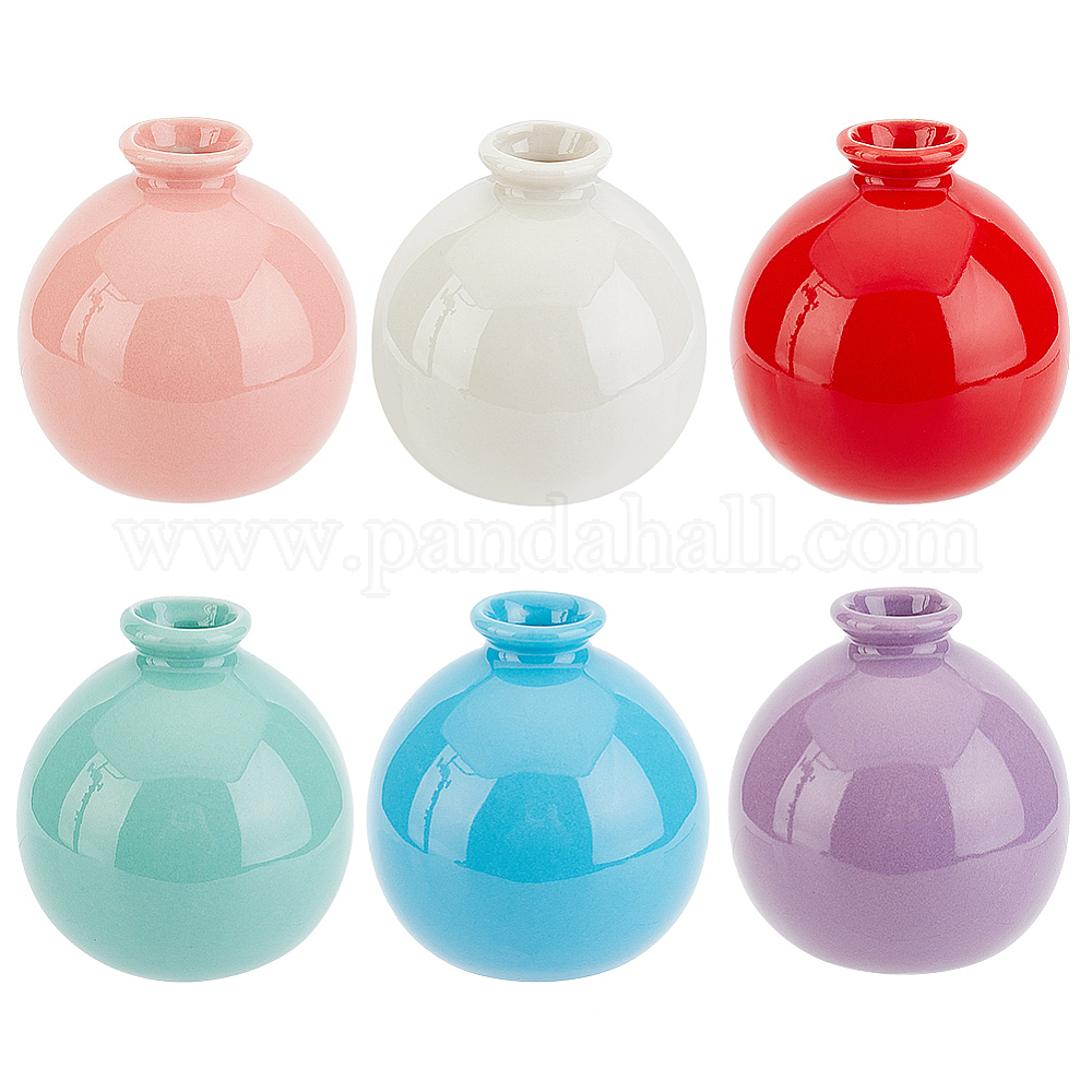 Wholesale NBEADS 6 Pcs Mini Ceramic Flower Vase Pandahall