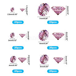 Pandahall 120pcs 6 Größen Zirkonia Stein lose cz Steine facettierte Cabochons für Ohrring Armband Anhänger Schmuck DIY Handwerk machen ZIRC-PH0002-23