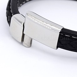 Unisex casual style geflochtenen Lederband Armbänder BJEW-F119-24