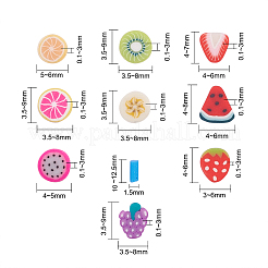 10 Arten Frucht handgemachte Fimo Nail Art Dekoration CLAY-CJ0001-34