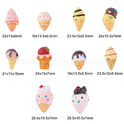 50 Stück 10 Stile Harz-Decoden-Cabochons RESI-CJ0001-230
