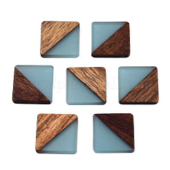 Cabochons aus Harz und Walnussholz RESI-S358-90F