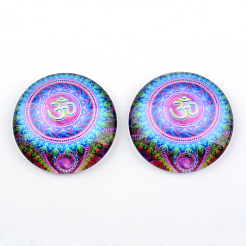 Yoga Thema Glas Cabochons X-GGLA-L011-25mm-13