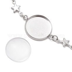 Anlaufbeständiges 3-tlg. 3 Stile Edelstahlarmband Stern & Oval & Querverbindung Armbandherstellung mit Tablett BJEW-JB10532