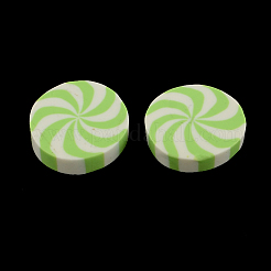 Flache runde handgemachte Polymer-Ton cabochons CLAY-S085-15
