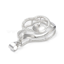 Anhänger-Cabochonfassungen aus platiniertem Messing KK-Q776-01P-06