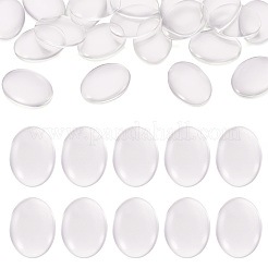 Transparentes Glas Cabochons mit flachem Rücken GGLA-TA0001-02-40x30