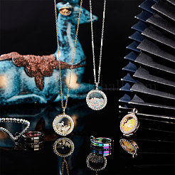5 Stück 5 Farben Legierung Strass Anhänger Cabochon offene Rückseite Einstellungen RB-PH0001-22
