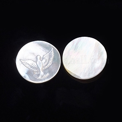 Natürliche weiße Muschel cabochons SSHEL-D083-09