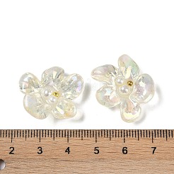 AB-farbiges transparentes Epoxidharz und ABS-Perlen-Decoden-Cabochons CRES-S367-18B