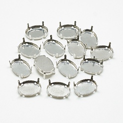 Anlaufgeschützte 201 Edelstahl-Aufnähfassungen STAS-T032-03-10x14mm