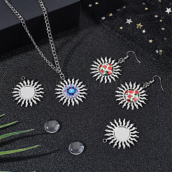 12 Stück Cabochon-Fassungen für Anhänger aus 304 Edelstahl DIY-UN0005-09