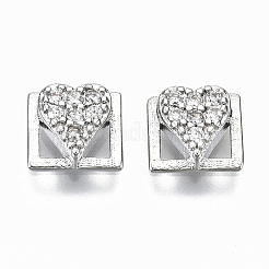 Messing Mikro ebnen Zirkonia cabochons KK-S061-49P-C-NR