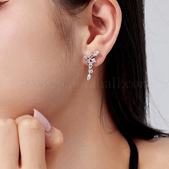 925 Ohrstecker aus Sterlingsilber mit Zirkonia für Damen EJEW-Z052-01P