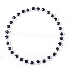 Black & white Kunststoff wackeln Kulleraugen cabochons DOLL-PW0001-077B
