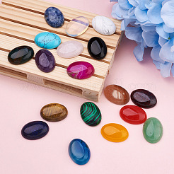 36 Stück Cabochons aus natürlichen und synthetischen Edelsteinen im 18-Stil G-FW0001-07