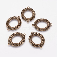 Tibetischer Stil Verbinder geöffneter Rücken Lünette Fassungen für Cabochon X-TIBEP-R002-AB-LF