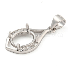 925 Sterling Silber Micro Pave klare Zirkonia aufgenähte Krappenfassungen STER-B005-13P