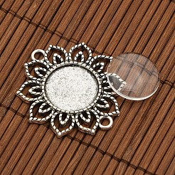 Einstellbar Messing Blume Fingerring-Komponenten Druckknopf Fassungen DIY-X0204-AS