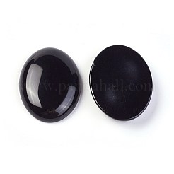 Natürlich gefärbte und erhitzte schwarze Achat-Cabochons G-F608-03C