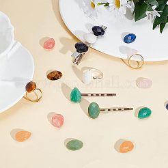 18 Stück Cabochons aus natürlichen und synthetischen Edelsteinen im 9-Stil G-FH0001-46
