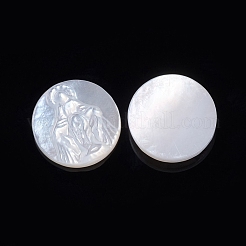 Natürliche weiße Muschel cabochons SSHEL-D083-13