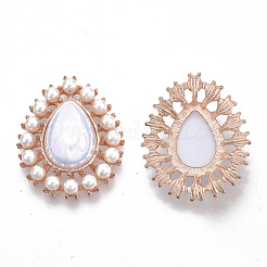 Flache Cabochons aus legiertem Aluminium X-PALLOY-N151-03