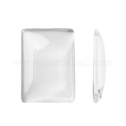 Transparentes Rechteck Glas Cabochons GGLA-R025-25x18