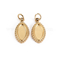 Cabochon-Fassungen für Anhänger aus Edelstahl 304 STAS-S116-233G