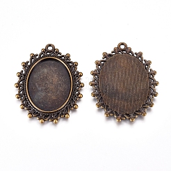 Zink Legierung Anhänger Fassungen für Cabochon & Strass PALLOY-A15289-AB-LF
