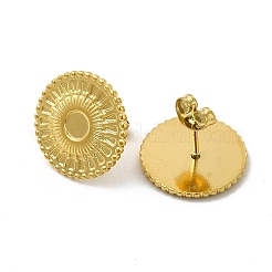 Ionenplattierung (IP) 304 Edelstahl Ohrstecker Cabochon-Einstellungen EJEW-I281-03G