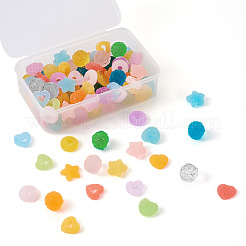 120 Stück 7 Stil Harz Decoden Cabochons Zubehör RESI-YS0001-07
