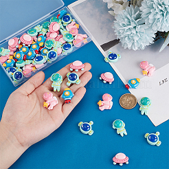 50 Stück 5 Stile Weltraum Thema opake Resin Decoden Cabochons RESI-PH0002-20