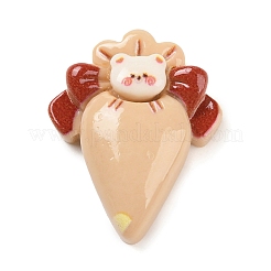 Bär Creme Tasche undurchsichtige Harz Decoden Cabochons CRES-Q220-05E