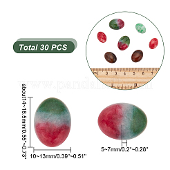 30 Stück 5 Stile natürliche gebänderte Achat- und Jade-Cabochons G-AR0005-17