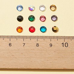 480 stücke 12 farben glas strass mit flacher rückseite RGLA-FS0001-05