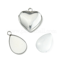 15 Stück 3 Stile 304 Edelstahl Anhänger Cabochon Einstellungen STAS-FS0001-41