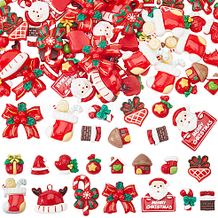 90 Stück 15 Stile Weihnachts-Cabochons aus opakem Harz. RESI-SC0005-61
