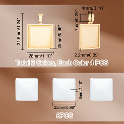 Kit zur Herstellung eines leeren quadratischen Anhängers zum Selbermachen DIY-UN0005-45